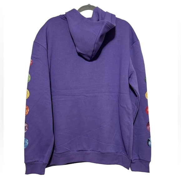 Kellogg's Froot Loops Breakfast Cereal Logo Purple Pullover Hoodie Sz XL & L - Picture 2 of 4